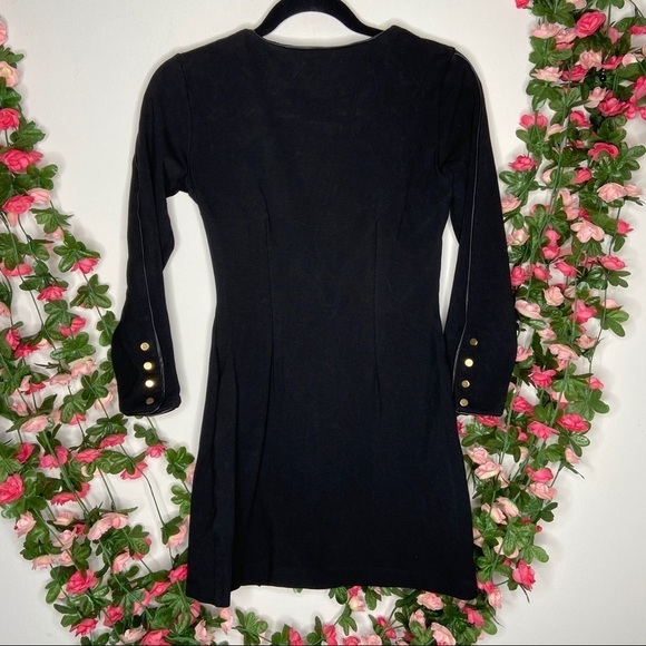 Akira Black Label Mini Dress Bodycon Gold wrist S - Picture 6 of 7